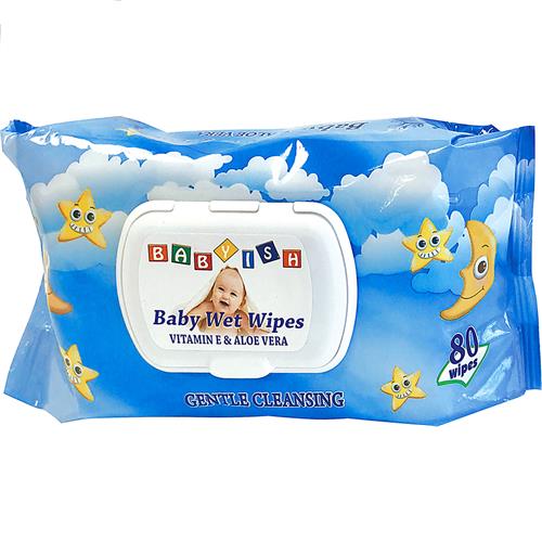 BABY WIPES BABYISH BLUE 80ct /24