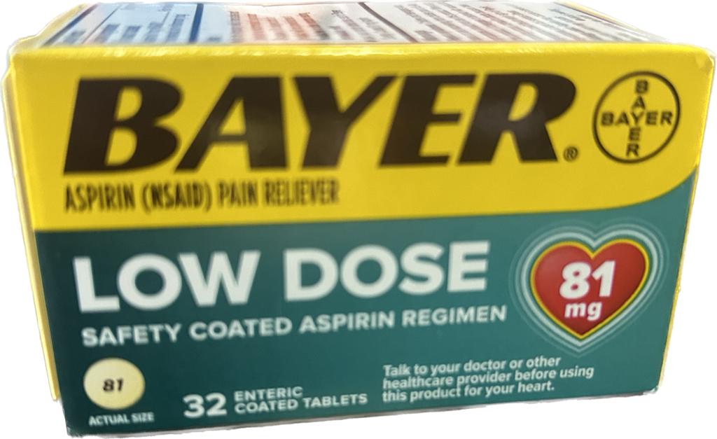 BAYER ASPIRIN 81mg X 32 Tabs /6