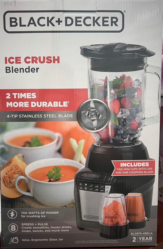 Black & Decker Blender 42oz Glass Jar Blk BL0876-4BDLA