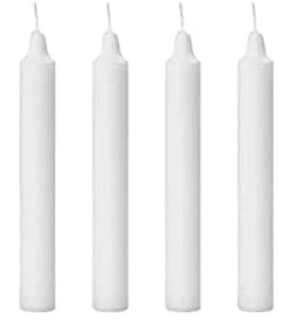 CANDLE HOUSEHOLD WHITE 4pk /36