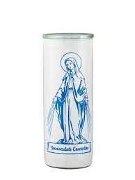 Candle 8" Screened Glass Immac Concepcion 12pk White