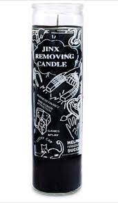 CANDLE 8" Screened Glass Jinx Removing 12pk Black