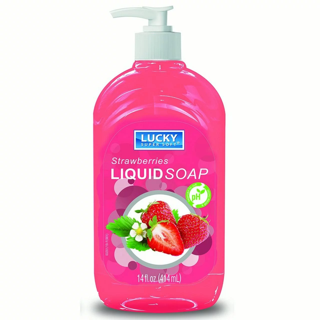 LUCKY LIQUID CLEAR SOAP STRAWBERRY 14oz /12