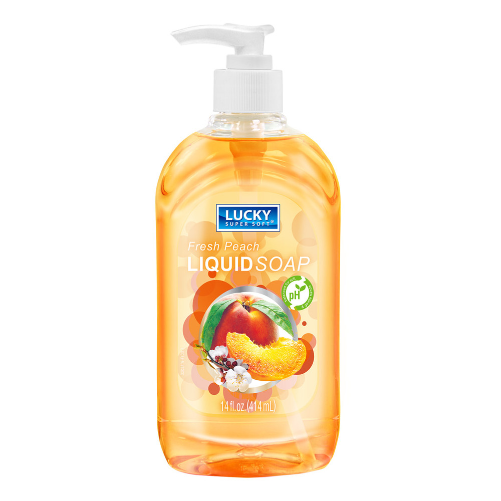 LUCKY LIQUID CLEAR SOAP PEACH 14oz /12