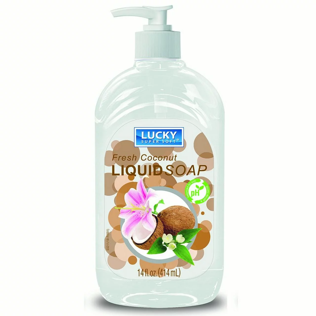 LUCKY LIQUID CLEAR SOAP COCONUT 14oz /12