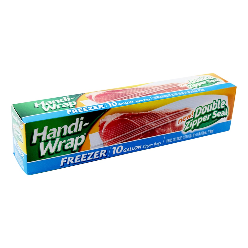 HANDI-WRAP ZIPPER FREEZER BAGS GALLON 10ct /12