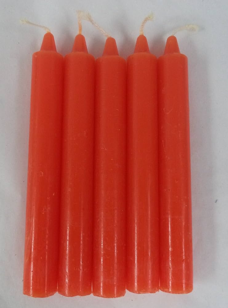 ZAFIRO CANDLE HOUSEHOLD 6" ORANGE 5PK /24