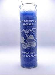 CANDLE Paz en el Hogar / Peaceful Home 8" BLUE 12PK