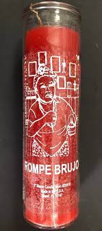 CANDLE 8" ILLUSION ROMPE BRUJERIA 400mlW/LABEL 12PK RED