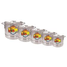 TAMALERA 5PC SET 12-36-48-60-80QT ITEM #9014