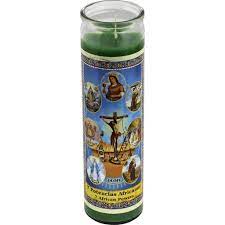 Candle 8" 7 African Powers 400ML W/Label 12pk Green