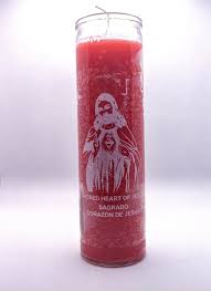 CANDLE 8"Corazon Maria / Sacred Heart Mary-470 12pk Red