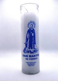 CANDLE SAN MARTIN DE PORRES WHITE 8" 12PK