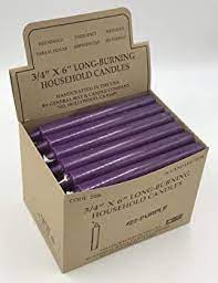 CANDLE HOUSEHOLD PURPLE 36PK