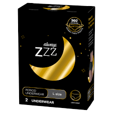 ALWAYS ZZZ PERIOD UNDERWEAR LGE 2PK /4