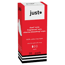 JUST PERIOD PADS 20CT REG. W/ WINGS /12