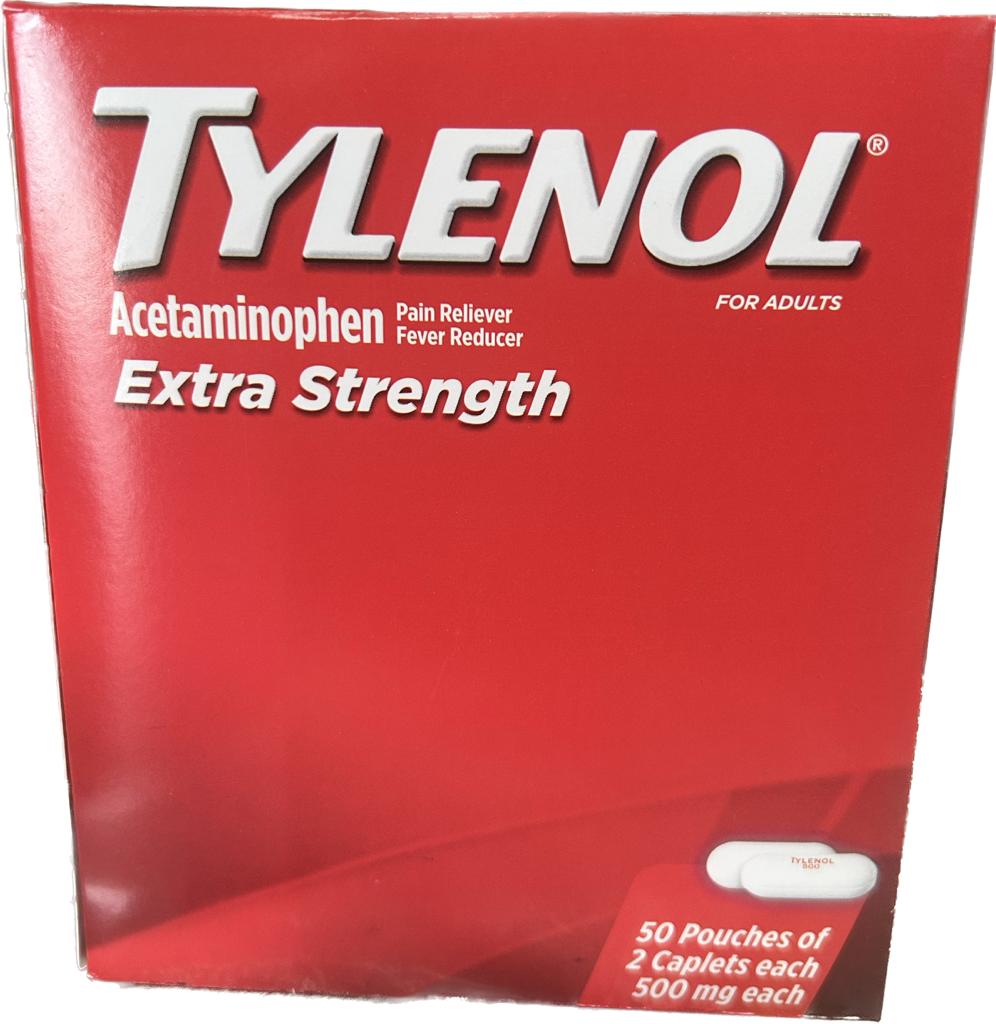 TYLENOL X-STRENGHT BOX 50-PK x 2's /20 exp 12/27