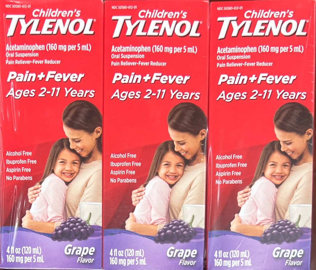 TYLENOL CHILDREN'S GRAPE 4oz /36 exp 11/25