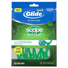 ORAL-B GLIDE FLOSS PICKS W/SCOPE 225ct /2