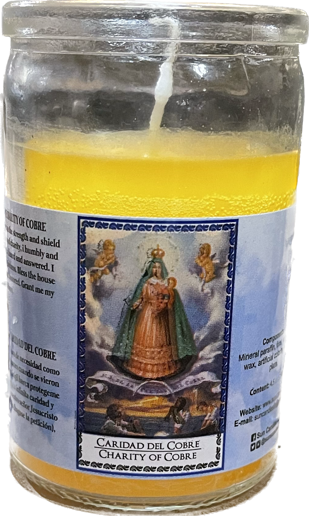 CANDLE 50 HR 3" CARIDAD DEL COBRE 24PK YELLOW