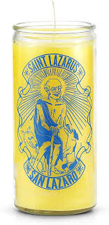 CANDLE 50 HR 3" w/label San Lazaro 12pk Yellow