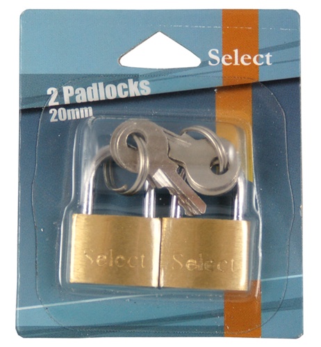 BRASS PADLOCK 20mm X 2 /144