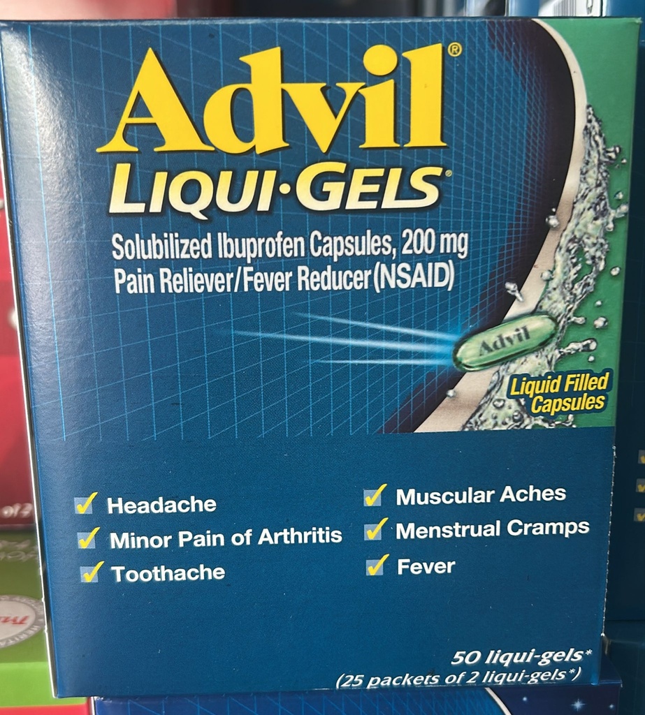 ADVIL LIQUID-GELS disp. BOX 25 x 2's /20 exp 3/26