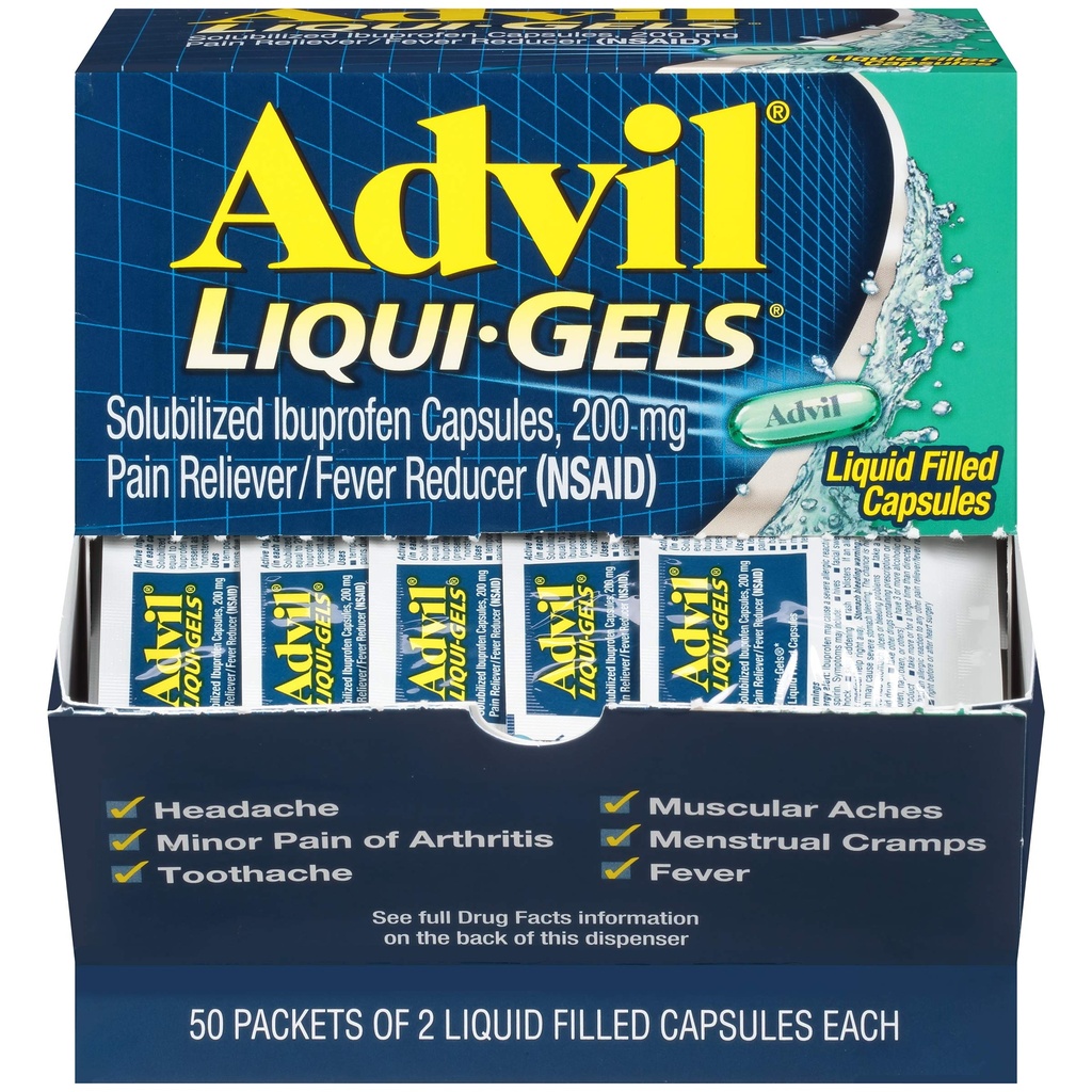 ADVIL LIQUID-GELS disp. BOX 25 x 2's /20 exp 3/26