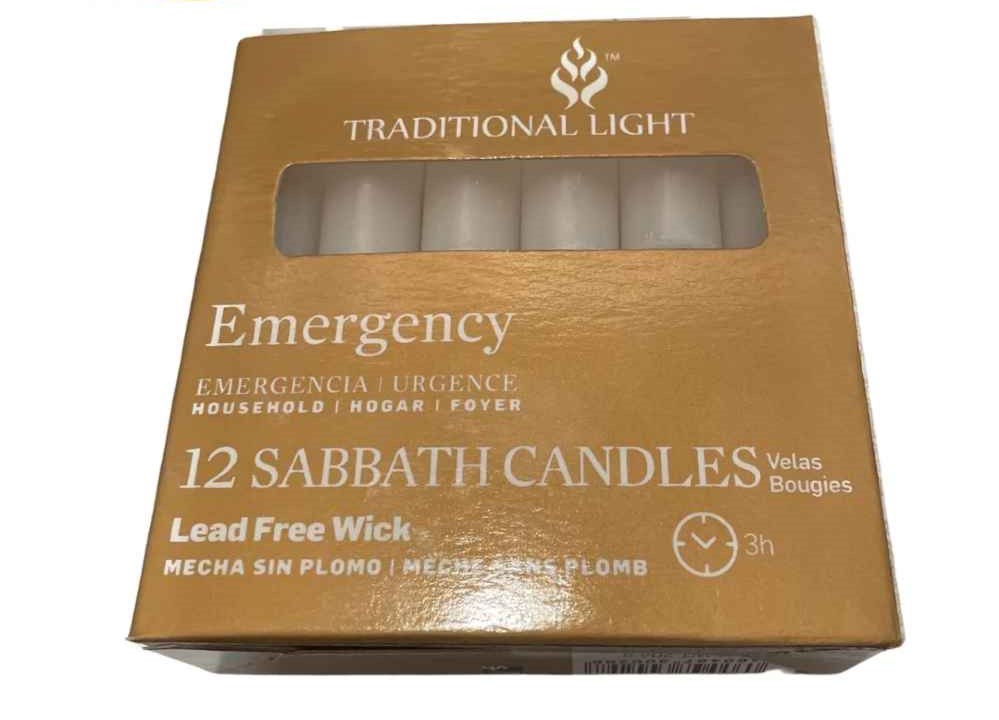 EMERGENCY SABBATH CANDLES 12-PK /48