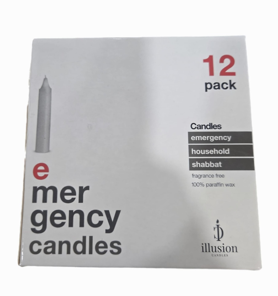 EMERGENCY HOUSEHOLD SHABBAT Candle 12PK /48