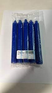 ZAFIRO HOUSEHOLD CANDLE 6" BLUE 5PK /24