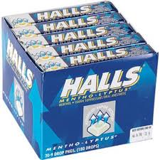 HALLS Cough Drops Menthol-Blue 21pk /Box exp 11/25