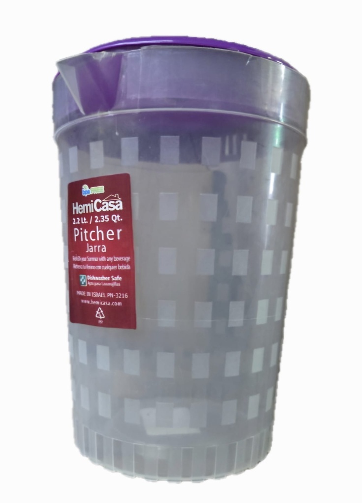 HEMICASA PLASTIC PITCHER 67oz - 2L /36