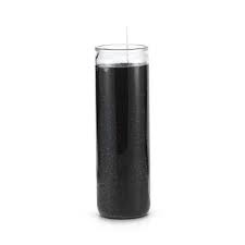 CANDLE 7 DIA 470ml CLEAR BLACK 12PK