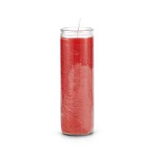 CANDLE 7 DIA 470ml Clear glass RED 12PK