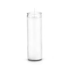 CANDLE 7 DIA  470ml Clear glass WHITE 12PK