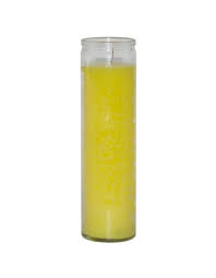 CANDLE 7 DIA 470ml Clear glass YELLOW 12PK