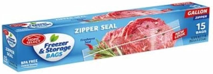 HOME S FREEZER BAGS zipper GAL 15ct /24