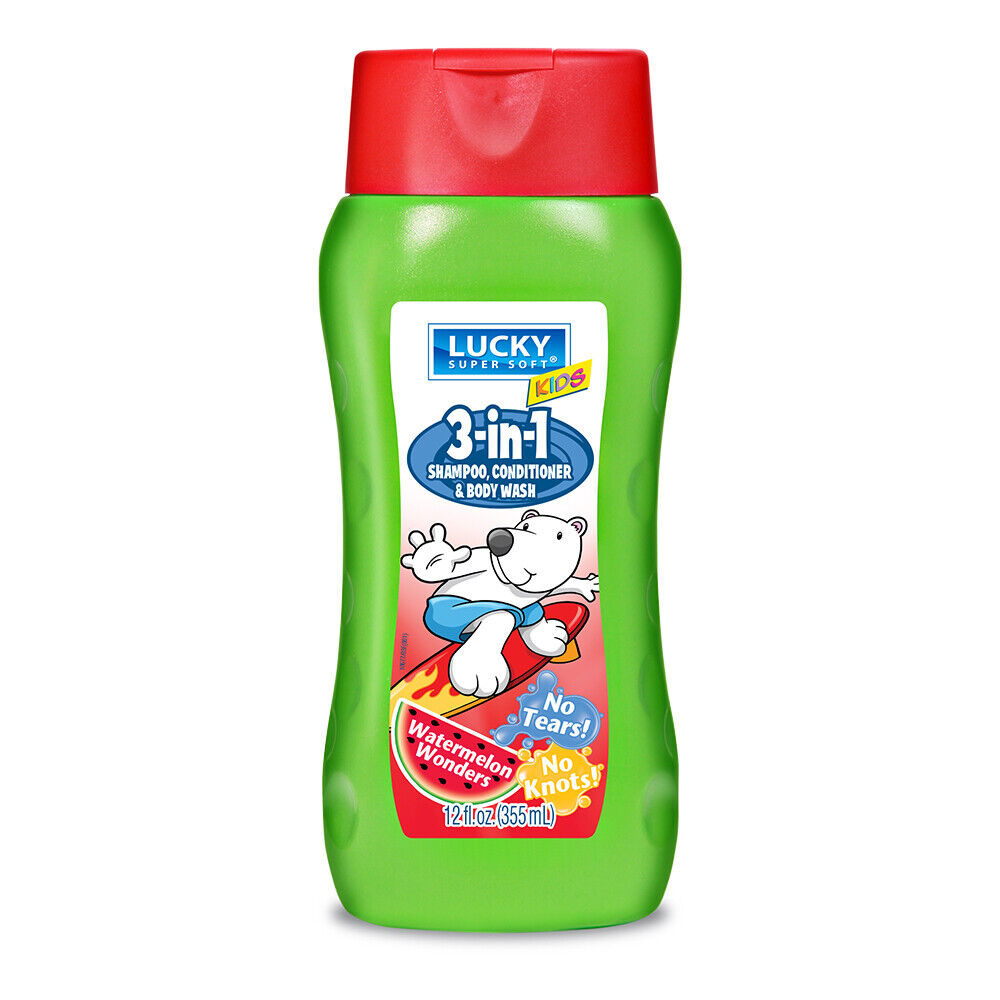 Lucky 3in1 Kids Shamp & Cond & Body Waterm 2oz /12