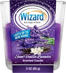 WIZARD CANDLES SWEET VANILLA  LAVENDER 3oz /12