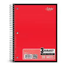 NOTEBOOK 3-SUBJECT 120 SHEETS /24  UC1929