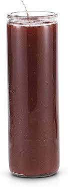 CANDLE 8" PLAIN 400ml BROWN 12PK