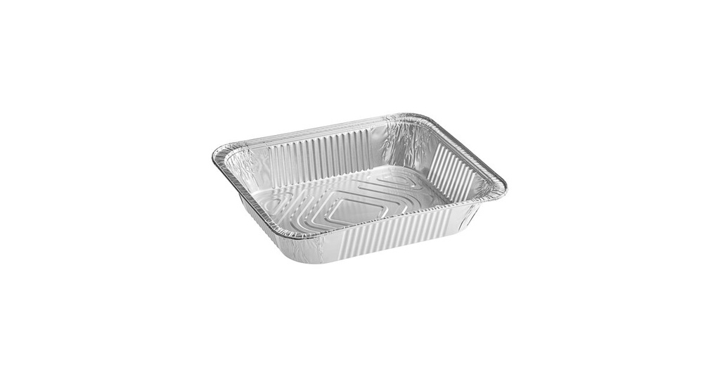 ALUMINUM TRAY 1/2 DEEP RECT. 50PK /BOX #1054