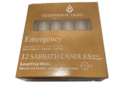 [7460467300298] EMERGENCY SABBATH CANDLES 12-PK /48