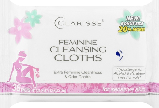 [808829002010] CLARISSE FEMININE CLEANSING CLOTHS 36pcs /24