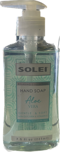 [814266024898] SOLEI HAND SOAP ALOE VERA 7.5oz/24