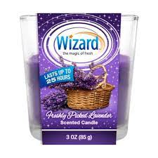 [850015737104] WIZARD CANDLES FRESHLY PICKED LAVENDER 3oz /12