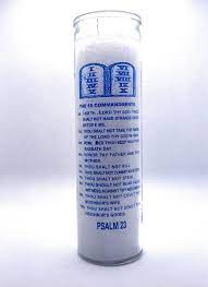 [PSALM] CANDLE SALMO 23 WHITE 12PK