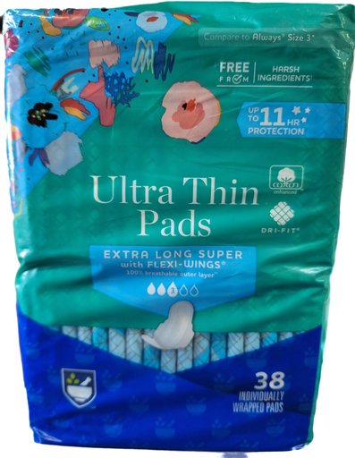 [011822037990] ULTRA THIN  PADS XTRA LONG 38/6