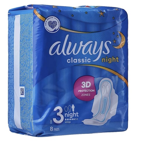 [4015400260837] ALWAYS CLASSIC NIGHT 8CT (BLUE) /18